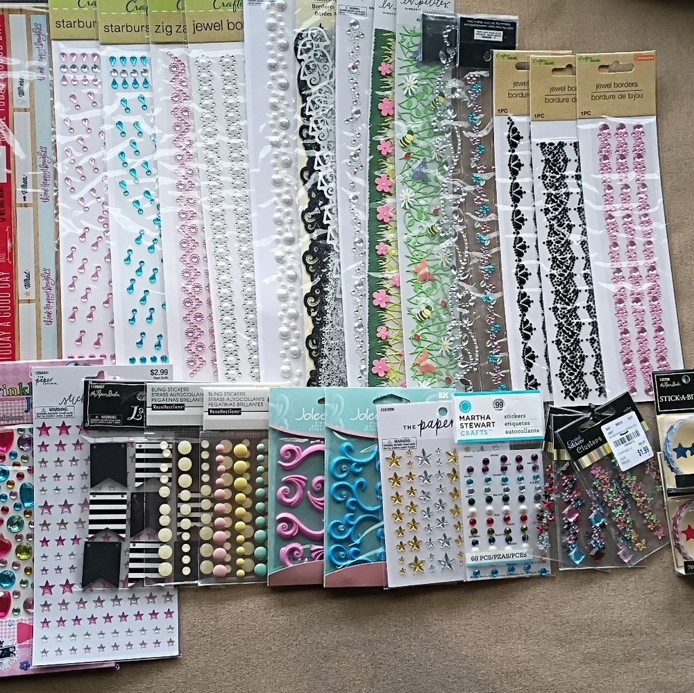 Borders And Bling Scrapbook Stickers